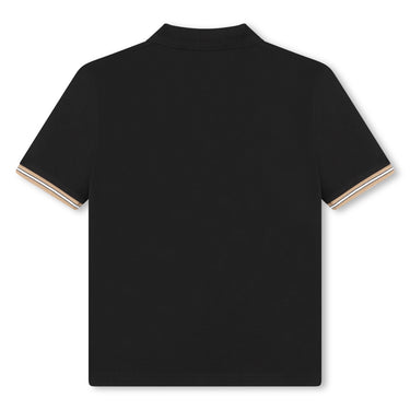 BOSS playera polo para niño y adolescente manga corta color negro